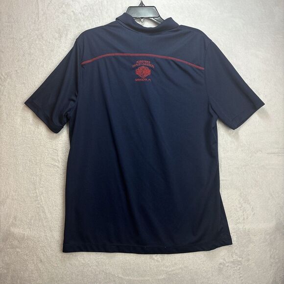 Harley Davidson Motorcycles #1 USA Polo Shirt Navy Blue Mens L Large Sarasota FL - Picture 8 of 9